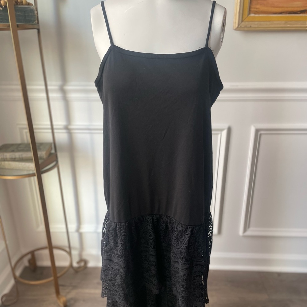 Vintage Black Lace Slip Dress